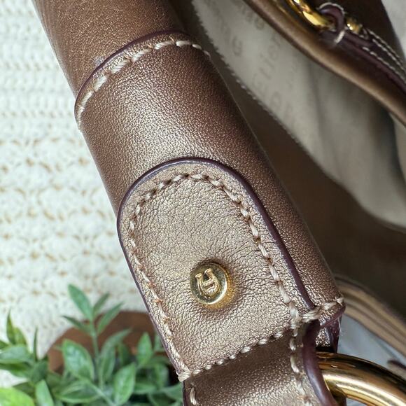 ETIENNE AIGNER VINTAGE Women’s Leather Shoulder Bag Bronze Gold Mid Size Purse - Picture 13 of 15